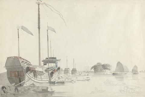 Boats near a Dutch Folly Fort, Canton