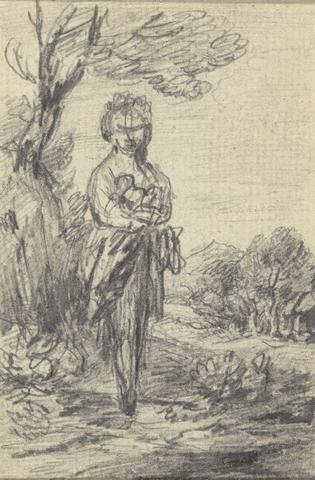Gainsborough Dupont Standing female figure in a landscape