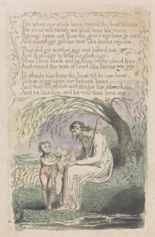 Songs of Innocence and of Experience, Plate 6, "The Little Black Boy" (Bentley 10)