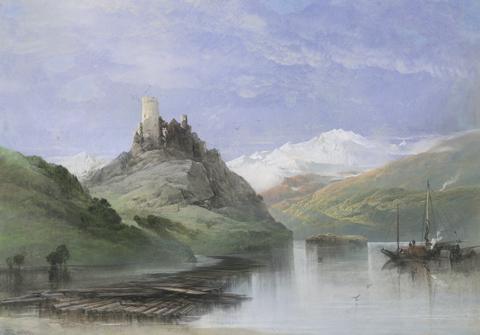 Henry Bright Ruined Castle on the Banks of the Rhine
