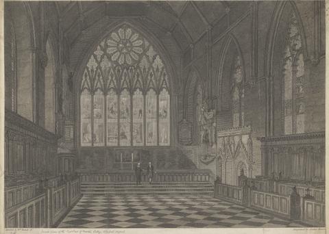 James Basire the younger Inside View of the East End of Merton College