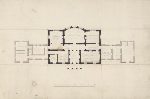 Thomas Harrison Design for Clifton Castle, Yorkshire: Ground Floor Plan