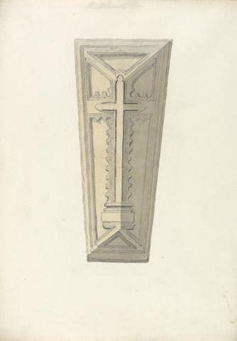 John Sell Cotman Study of a Coffin Lid from a (?) Norfolk Church