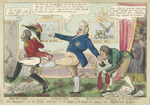 George Cruikshank Rumping - Kicking and Kissing - or - Cutting off the Privy Purse ---
