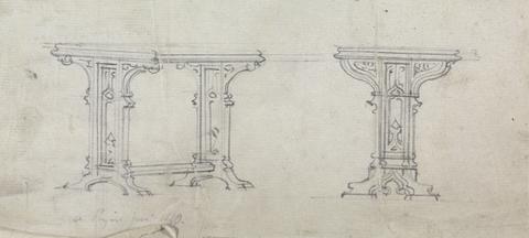Augustus Welby Northmore Pugin Two Views of a Gothic Table