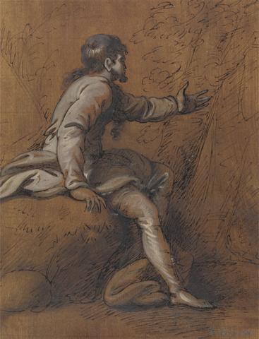 Mather Brown Man Seated on a Rock
