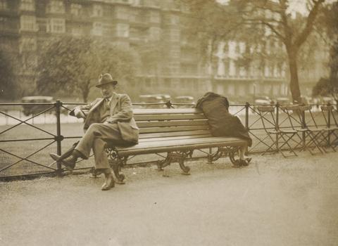 Emil Otto Hoppé People Sitting on a Bench in Hyde Park, London