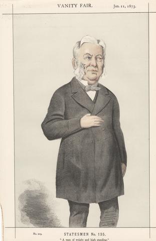 unknown artist Vanity Fair - Bankers and Finaciers. 'A Man of weigt and high standing'.Mr. Robert Wigram Crawford. 11 January 1873