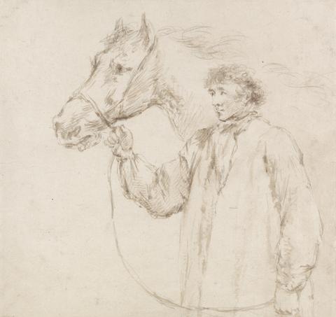 Man Holding Horse by the Bridle