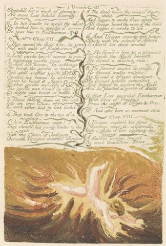 William Blake The First Book of Urizen, Plate 19, "Stretch'd for a work of eternity . . . ." (Bentley 20)
