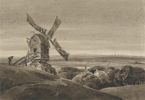François Louis Thomas Francia Landscape with a Windmill