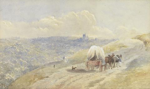 unknown artist Covered Wagon Travelling towards the City