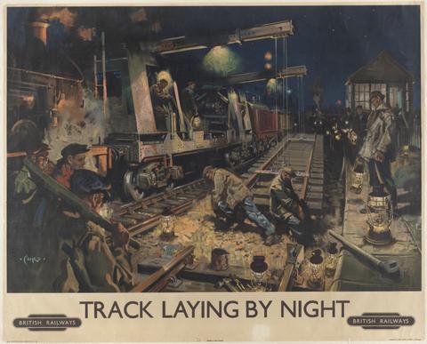 Terence Tenison Cuneo Track Laying by Night