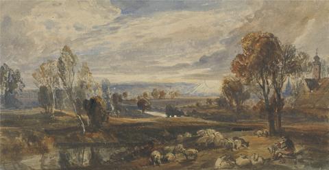 William Callow Landscape with Sheep