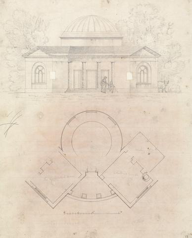 James Malton Preparatory drawing for Design 24, Plate 27 of A Collection of Designs for Rural Retreats