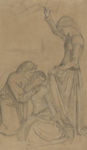 William Morris Composition of Three Figures in a Garden