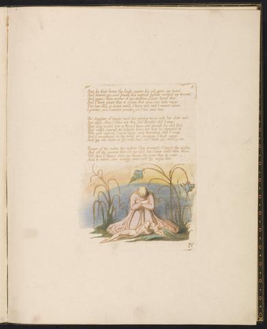 William Blake The Book of Thel, Plate 7, "But he that loves the lowly . . . ."