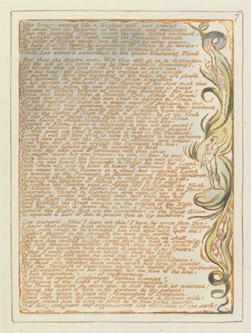 William Blake Jerusalem, Plate 7, "Was living: panting...."