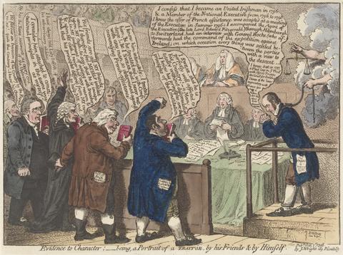 James Gillray Evidence to Character; - Being, a Portrait of a Traitor by His Friends and by Himself
