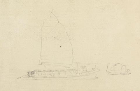 Thomas Daniell Sailboat Sketch