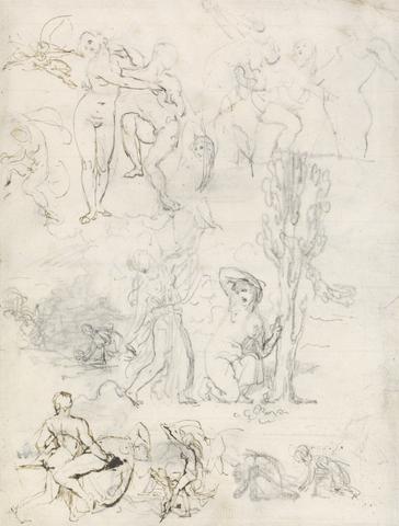 William Etty Sheet of sketches