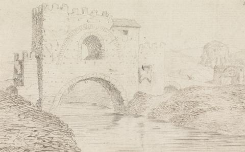Henry Swinburne River, with Stone Covered Bridge, and Arched Window