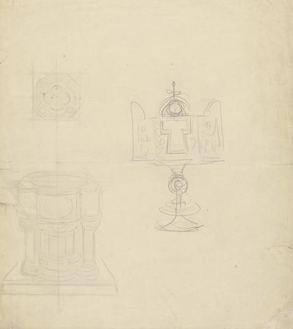 Augustus Welby Northmore Pugin Designs for a Baptismal Font and a Tabernacle