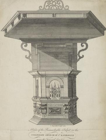 A View of the Remarkable Pulpit in the Collegiate Church of St. Katherine