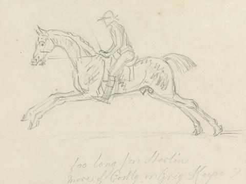 James Seymour Racehorse with Jockey Up: Galloping, Seen from the Near-Side; the Jockey Holds a Switch