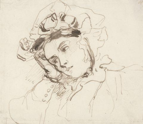 Richard Parkes Bonington Study of a Woman with her Head on her Hand