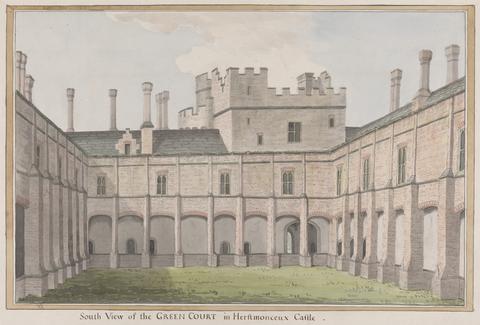 James Lambert of Lewes Herstmonceux Castle, East Sussex: South View of the Green Court