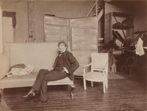 Whistler in his studio on the rue Notre-Dame-des-Champs, Paris