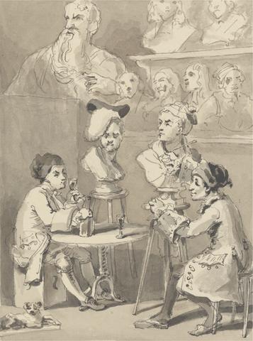 John Thomas Smith Hogarth Sitting to Roubiliac for His Bust