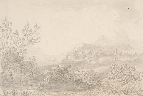 Anthony Devis Estuary with Castle and village
