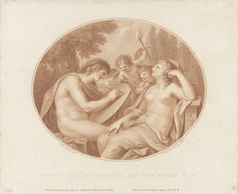 Francesco Bartolozzi RA Genius Describing Beauty, And Cupid Dictating Him