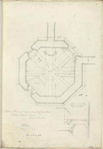 unknown artist Bishop's Palace, Wells, Somerset: First Floor Plan of Octagon Tower