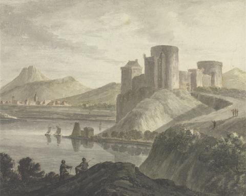 Robert Adam Castle with Figures in a Classical Landscape
