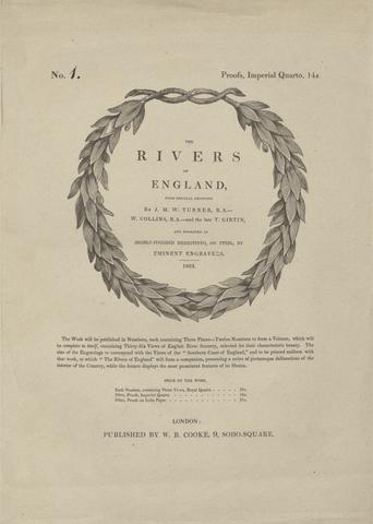 William Bernard Cooke Front of Wrapper for Rivers of England (Number One)