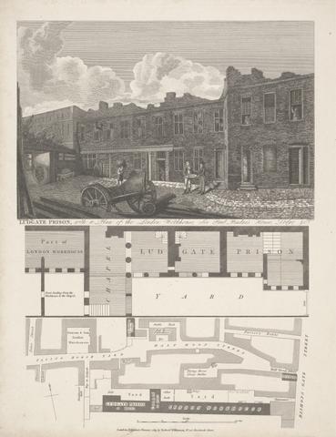 unknown artist Ludgate Prison with a Plan of the London Workhouse