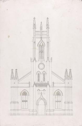 Sir Jeffry Wyatville Design for a Gothic Church with Tower