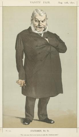 unknown artist Politicians - Vanity Fair. 'The only man wh is ever known to make Mr. Gladstone smile.' John Locke. 12 August 1871