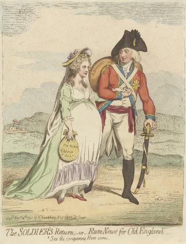 James Gillray The Soldier's Return; - or - Rare News for Old England - See the Conquering Hero Comes.