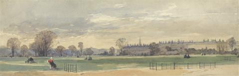 Thomas Shotter Boys Cumberland Terrace, Regent's Park: A View Looking Toward Gloucester Gate, a Troop of Life Guards Exercising to the Right