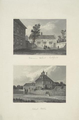 Charles John Smith 1. Grammar School and 2. Edial Hall near Lichfield