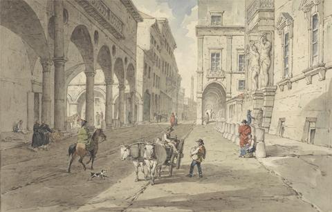 John Augustus Atkinson Bologna, View in the Strada Maggiore