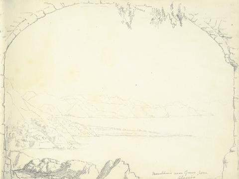 William Brockedon recto: Coastline with Mountains