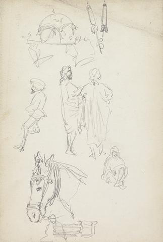 William Simpson A Doli, a Horse, and Figure Studies
