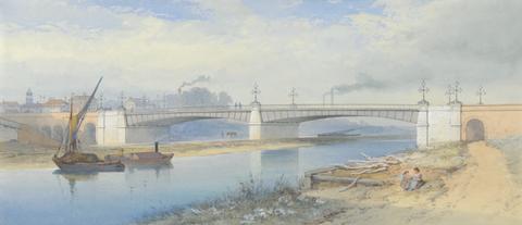 Thomas Charles Leeson Rowbotham Iron Bridge on the Outskirts of an Industrial Town