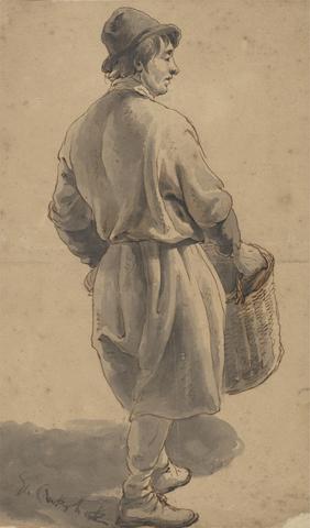 unknown artist Man Carrying a Basket, from Behind