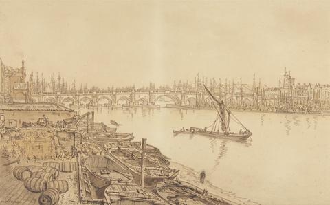 William Henry Hunt View of Old London Bridge
